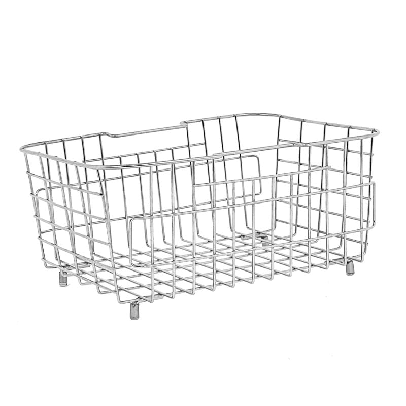 304 Stainless Steel Square Mesh Basket with Handle, High-Temperature Sterilization, Ultrasonic Cleaning & Dish Draining