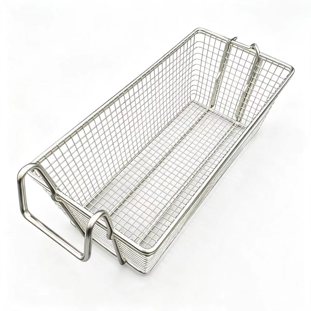 304 Stainless Steel Square Deep Fryer Strainer Basket, Oil Drainage & Filtration Mesh for Commercial Fryers