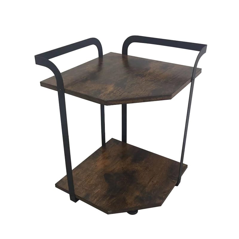 2-Tier Kitchen Countertop Organizer Rack with Wood Shelves, Microwave, Spice & Storage Shelf