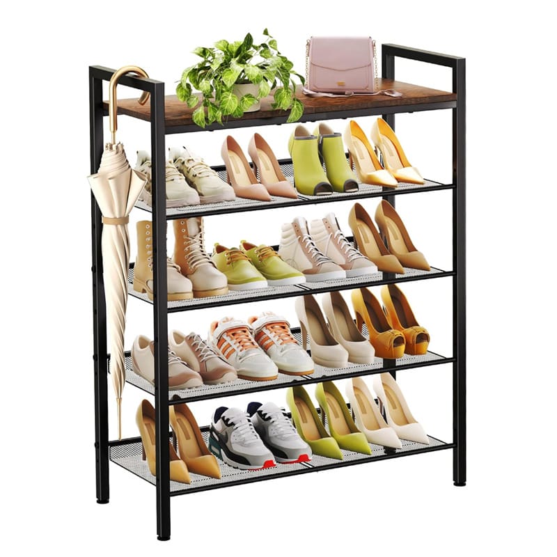 Simple Multi-Tier Shoe Rack with Dustproof Design for Entryway, Dorm and Small Spaces