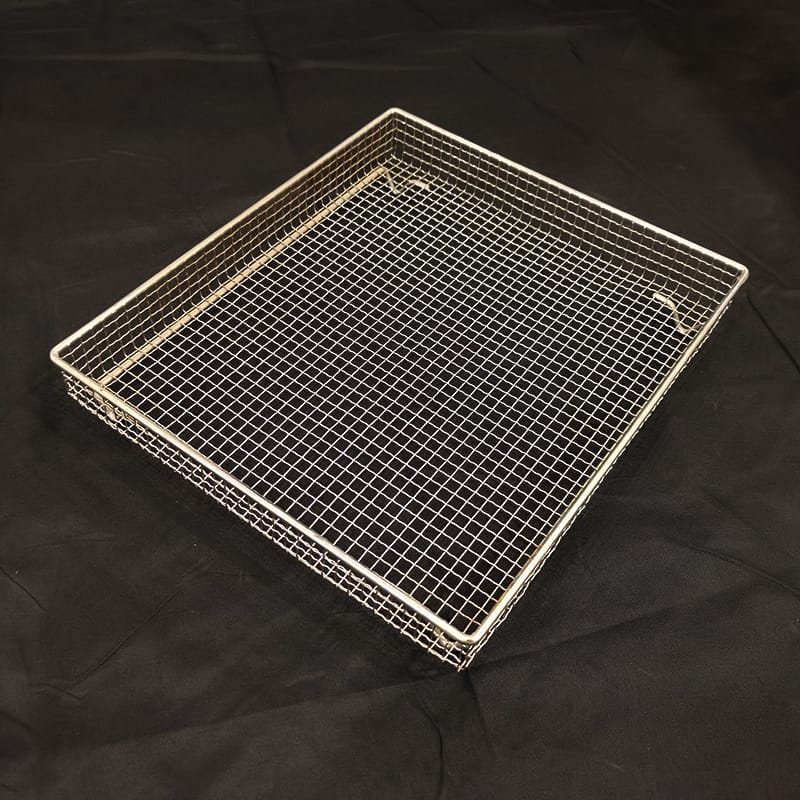 304 Stainless Steel Round Coating and Frying Basket with Shaking Handle for Oil Stick and Fried Chicken
