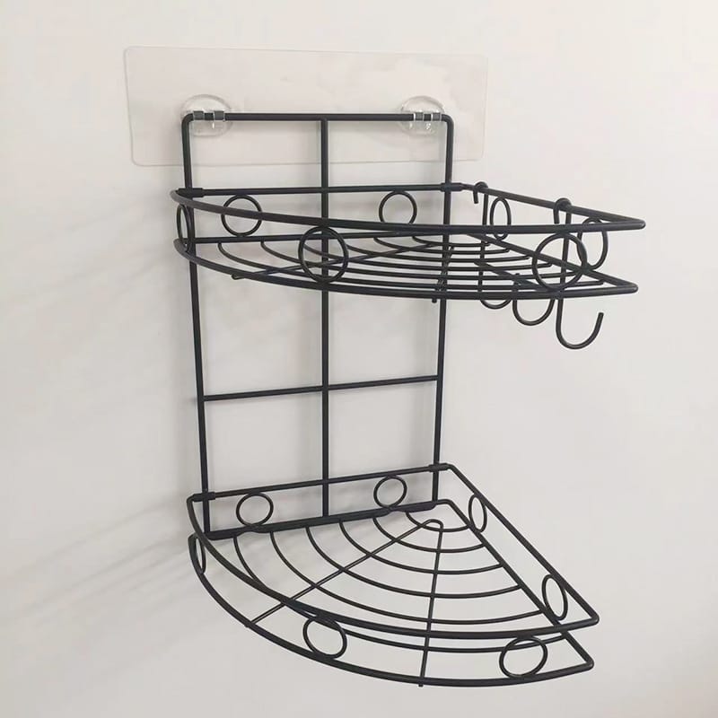 No-Drill Wall-Mounted Triangular Bathroom Shelf for Toiletry and Shower Storage Organizer