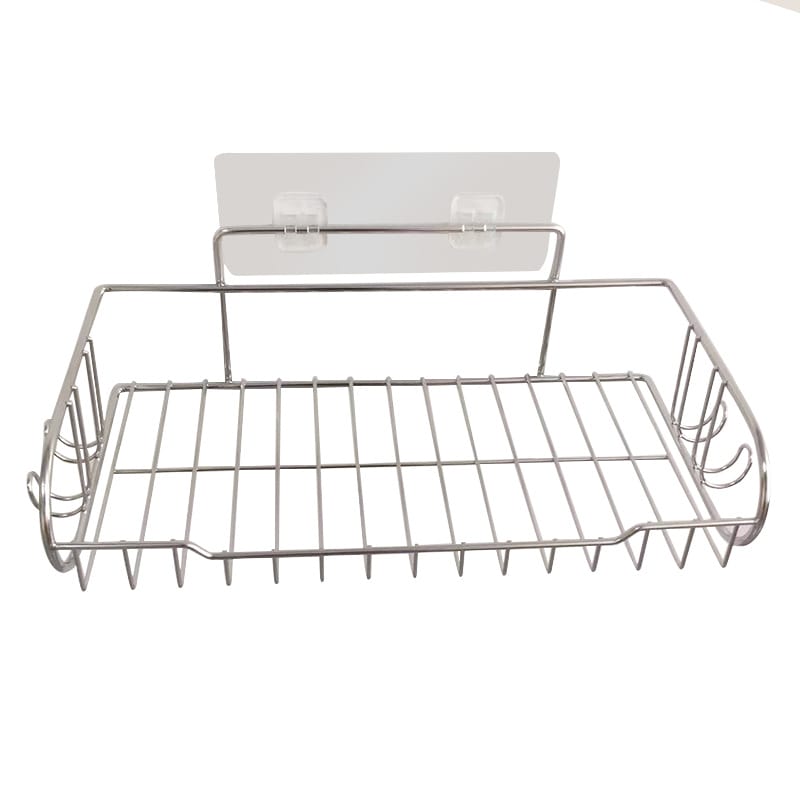 No-Drill Wall-Mounted Square Bathroom Shelf for Toiletry and Shower Storage Organizer